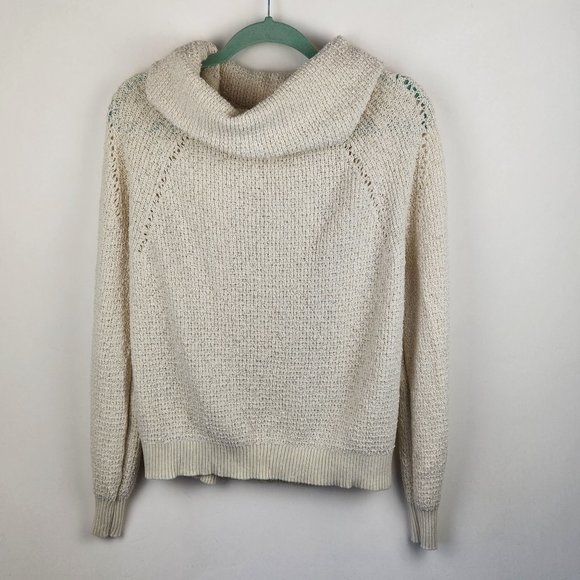 Free People By Your Side Cowl Neck Boucle Loose Knit Sweater sz S - Picture 1 of 8
